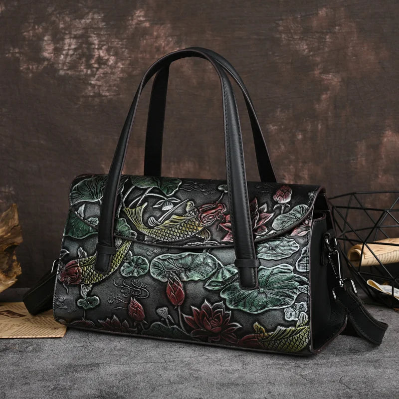 Mala Jade Oriental Vintage – Em Couro Genuíno Premium