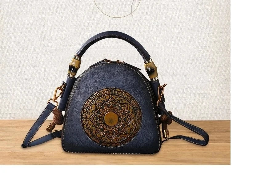 Mala Shell Oriental Mei Vintage – Em Couro Genuíno Premium