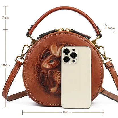 Bolsa Redonda Colette Vintage – Em Couro Genuíno Premium