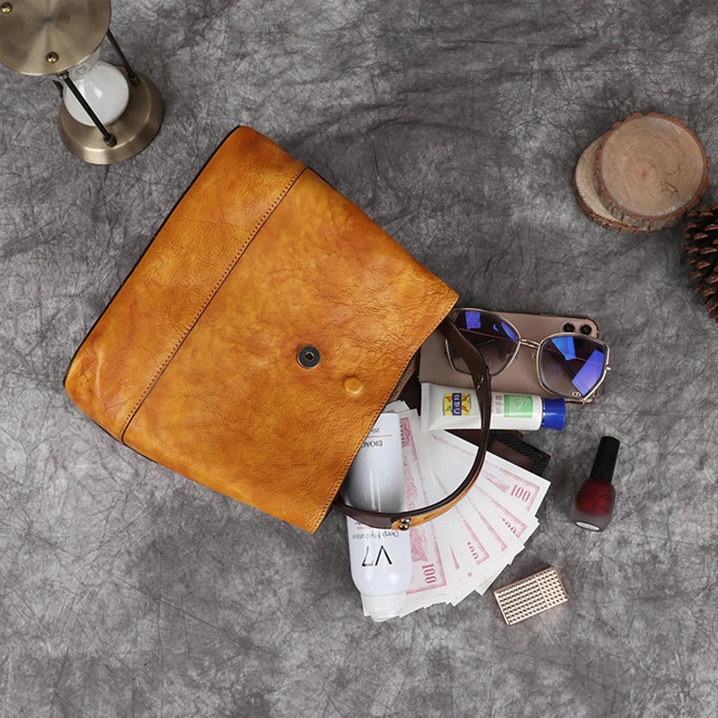 Bolsa Bucket Helena Vintage – Em Couro Genuíno Premium