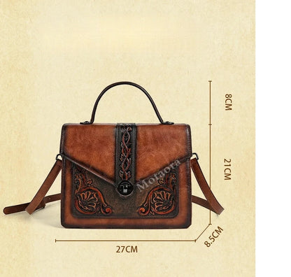 Mala Square Elisa Vintage – Design Floral de Alta Qualidade