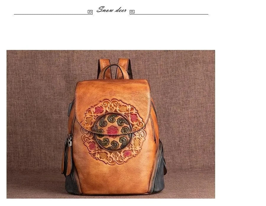 Mochila Hanami Vintage – Em Couro Genuíno Artesanal