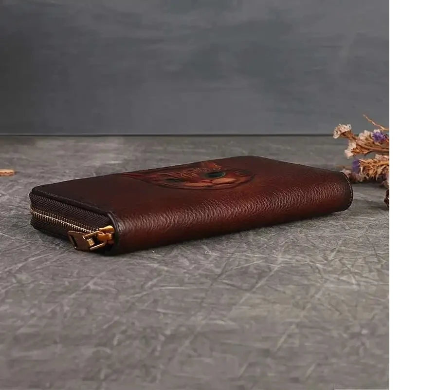 Carteira Gato Luna Vintage – Em Couro Genuíno Premium