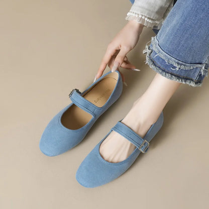 Edana San - Comfortable Flat Shoe (In Suede Leather)