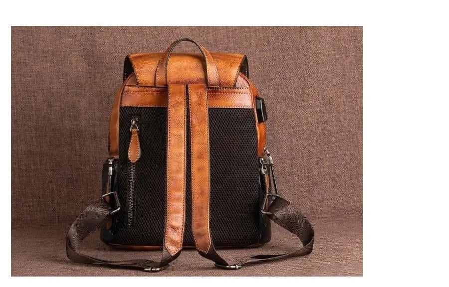 Mochila Hanami Vintage – Em Couro Genuíno Artesanal