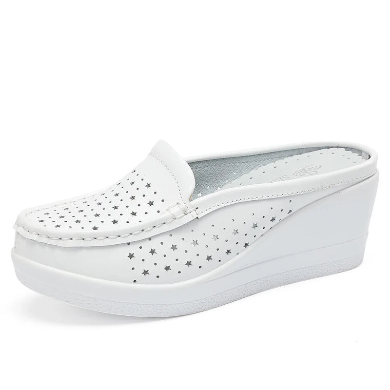 Agata Nuria - Mule ultra confortable en cuir véritable