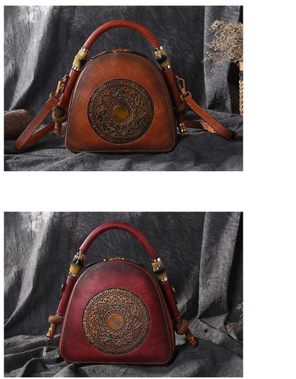 Mala Shell Oriental Mei Vintage – Em Couro Genuíno Premium