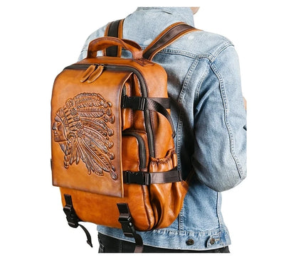 Mochila Premium Aurora Vintage – Em Couro Genuíno de Alta Qualidade