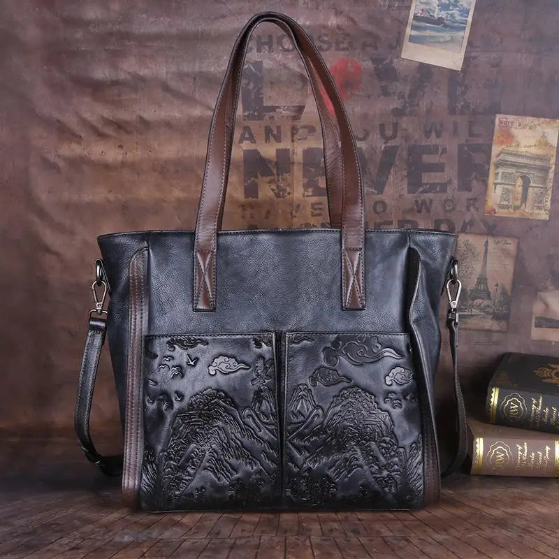 Mala Tote Victoria Vintage – Em Couro Genuíno Premium