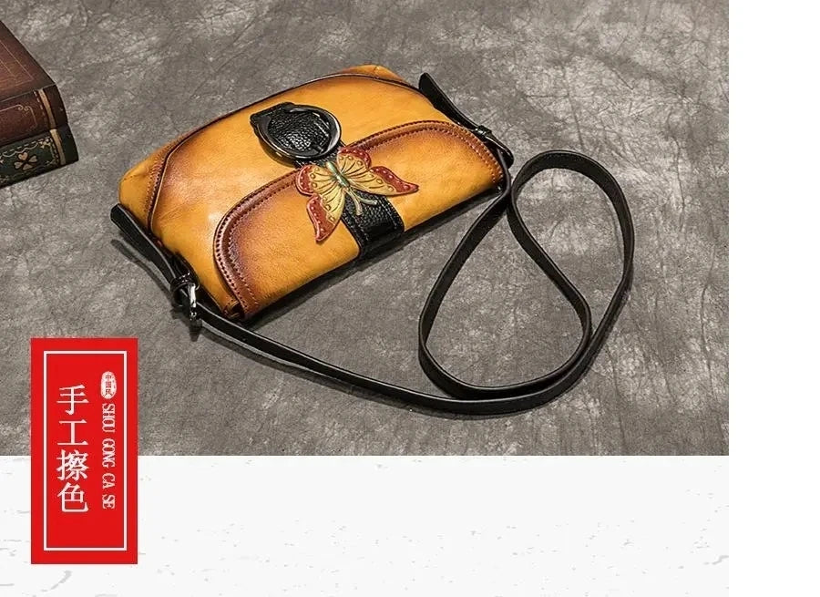 Mala Artística Sofia Vintage – Em Couro Genuíno Premium