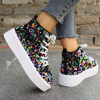 Glitter Bianca - Super Comfortable Boot Sneakers