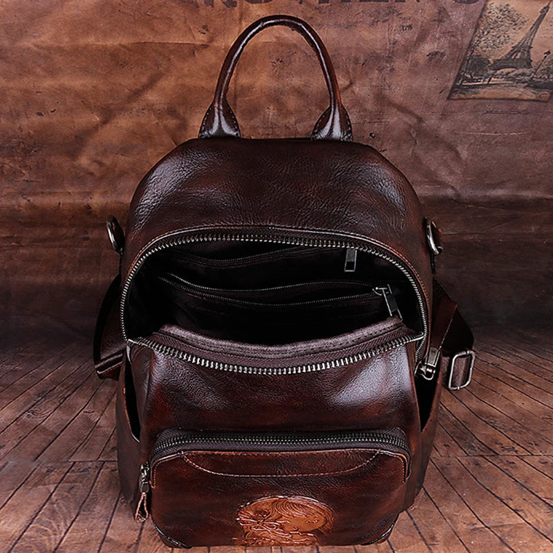 Mochila Vintage Laura – Em Couro Genuíno Premium