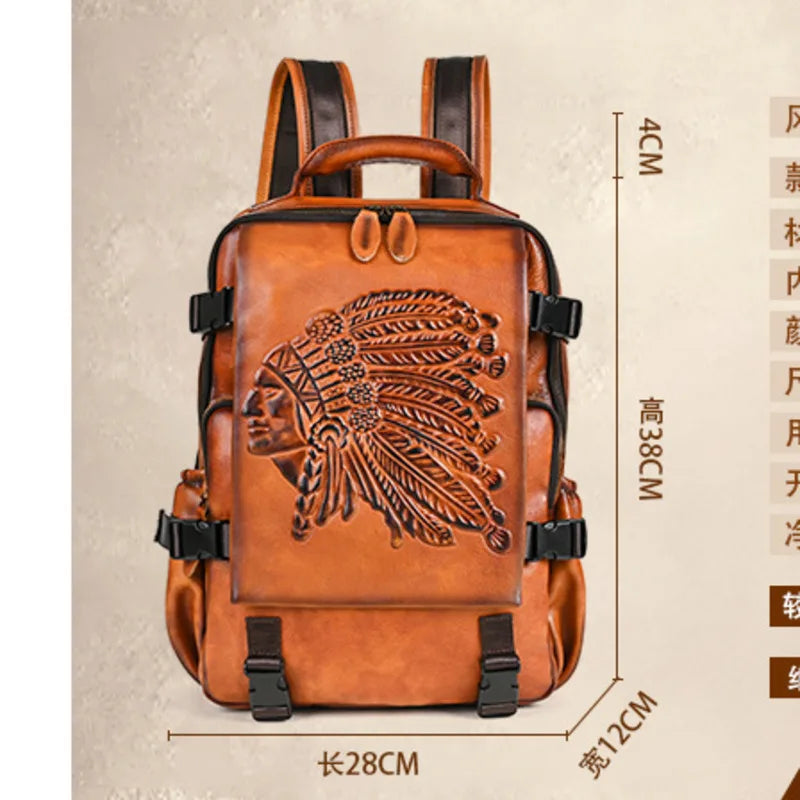 Mochila Premium Aurora Vintage – Em Couro Genuíno de Alta Qualidade