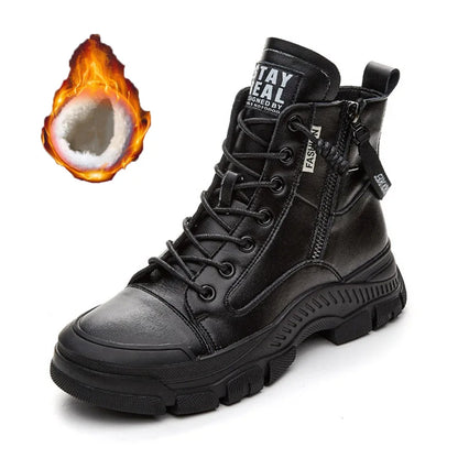 Bottes pour femmes GKTINOO en cuir véritable à semelle épaisse et élégantes