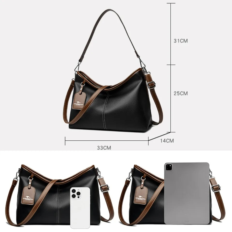 Two-Tone Elegance Bucket Bag