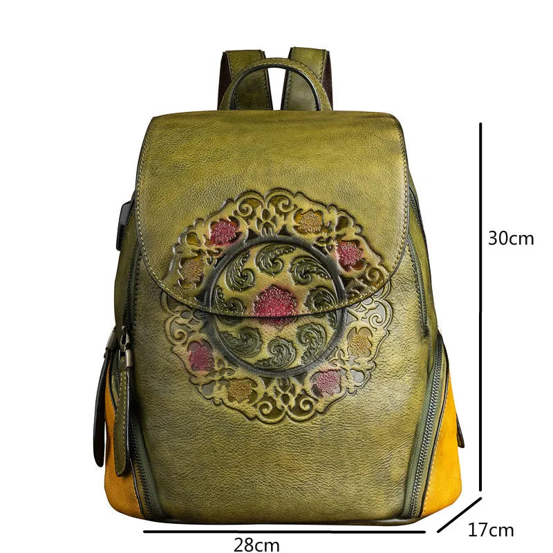 Mochila Hanami Vintage – Em Couro Genuíno Artesanal