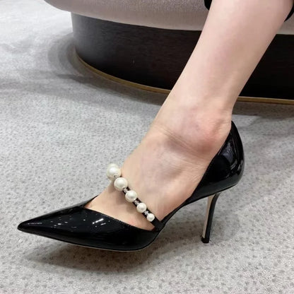 Victoria Pearl - Sapatos de Salto Elegantes com Pérolas e Cristais