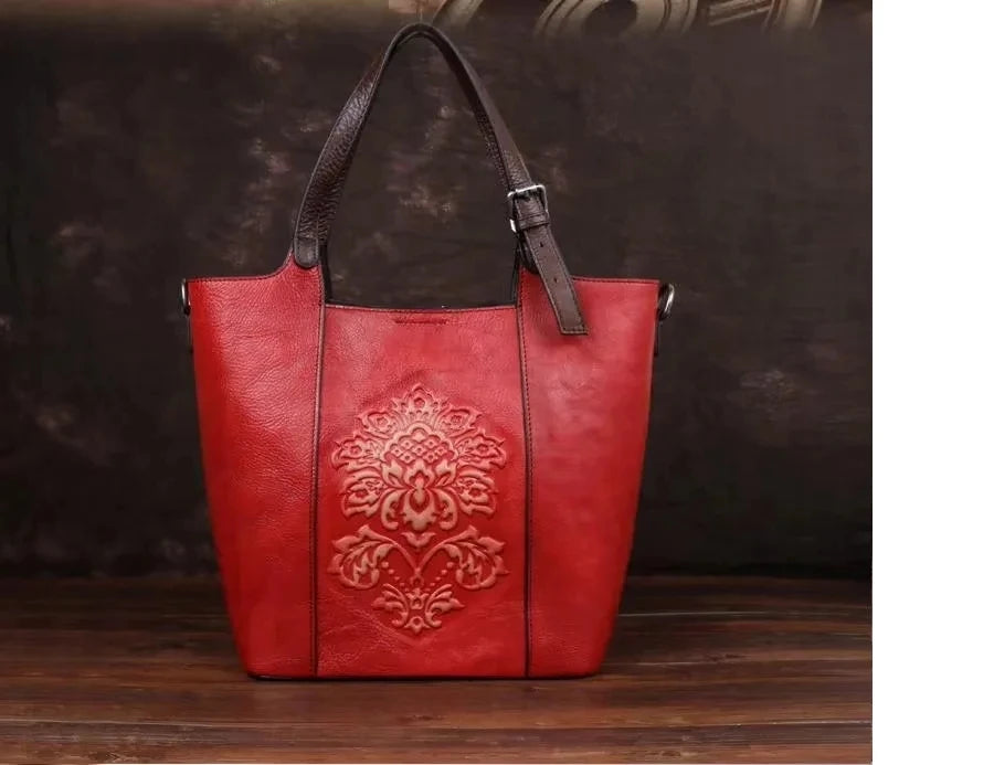 Mala Bucket Aurora Vintage – Em Couro Genuíno Premium