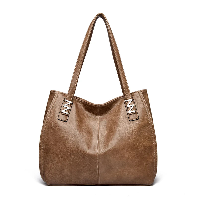 Bolsa Feminina Grande de Couro PU Macio Luxo Elegante