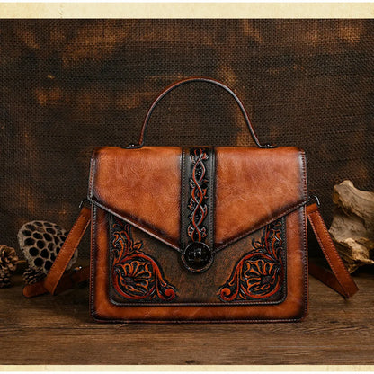 Mala Square Elisa Vintage – Design Floral de Alta Qualidade