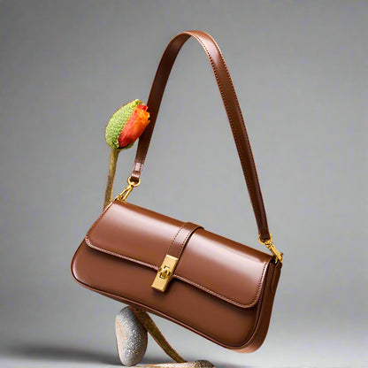Bolsa Baguete "Clássica Lux Couro Genuíno"