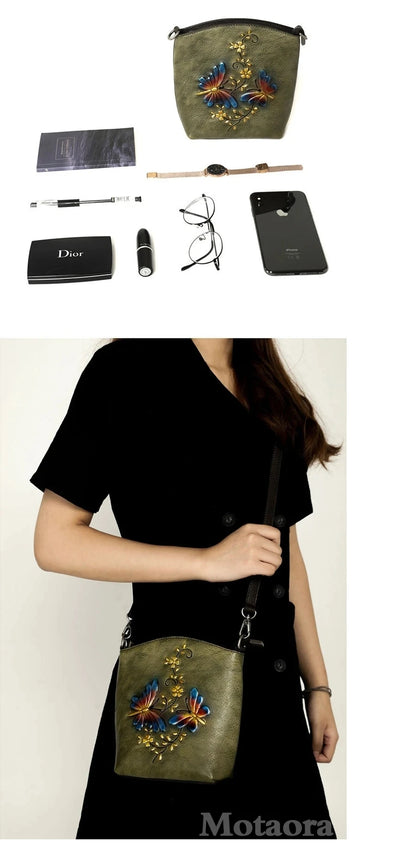 Mala Phone Aurora Vintage – Em Couro Genuíno Premium