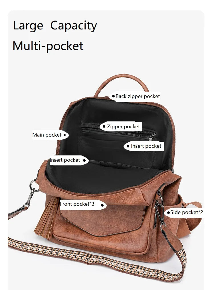 "Duo Fringe" Backpack – Style & Versatility for Travel and Everyday