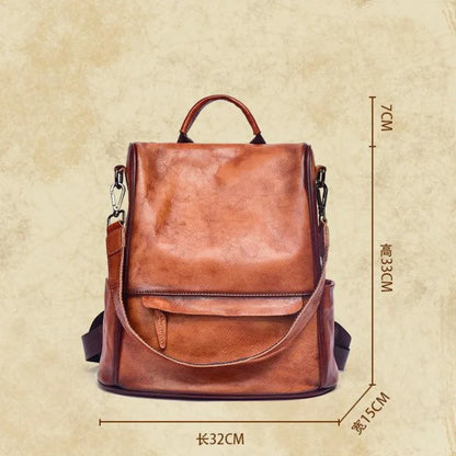 Mochila Valéria Vintage – Em Couro Genuíno Premium