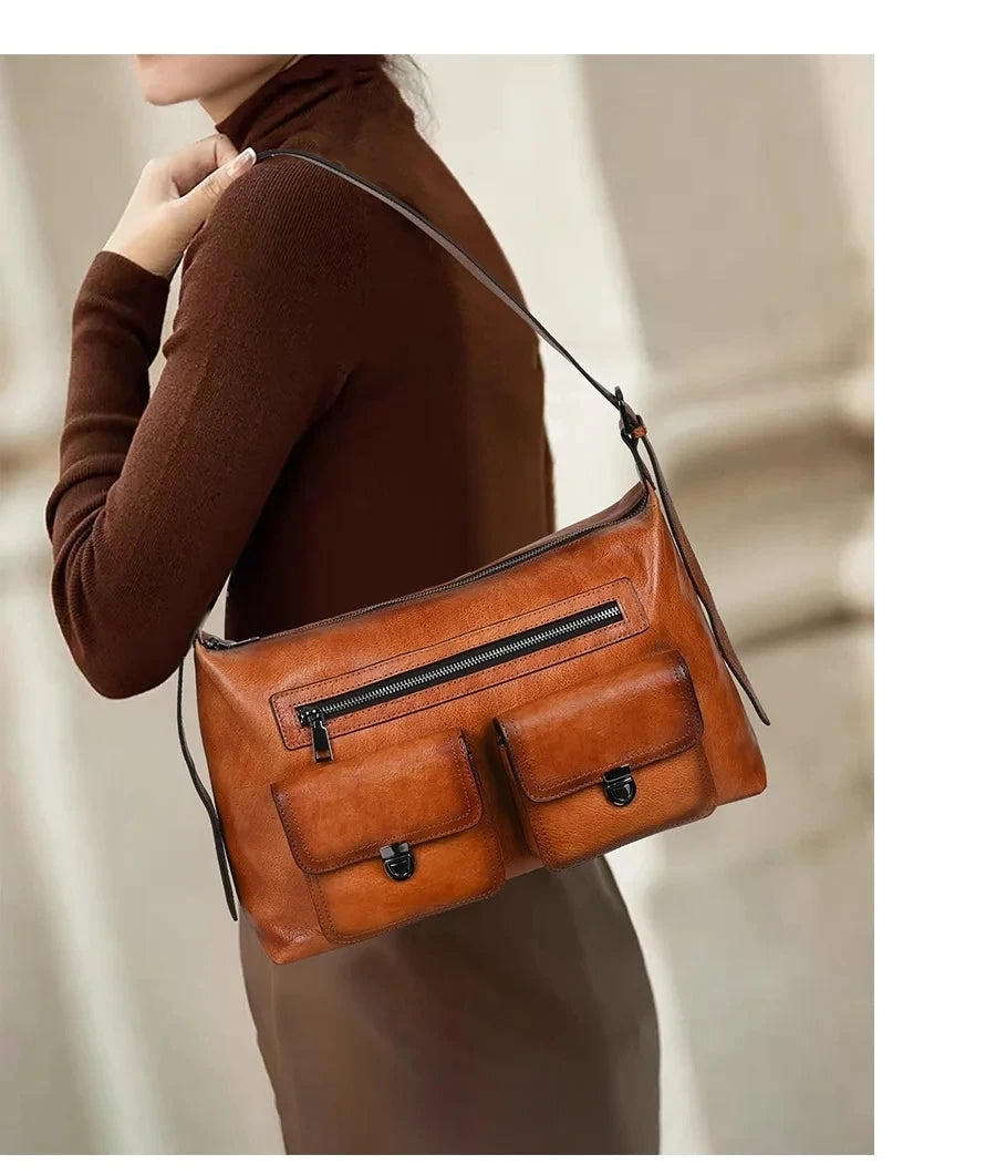 Mala Alba Vintage – Em Couro Genuíno Pintado à Mão