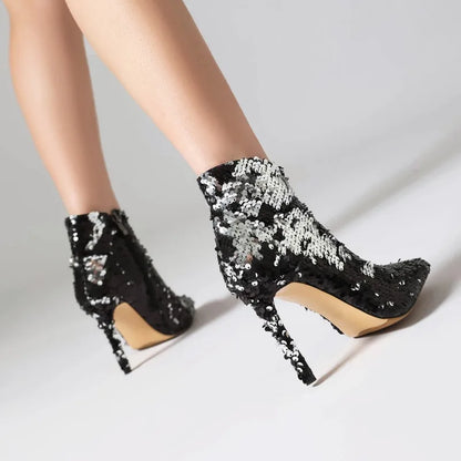 Sequin Ankle Boots