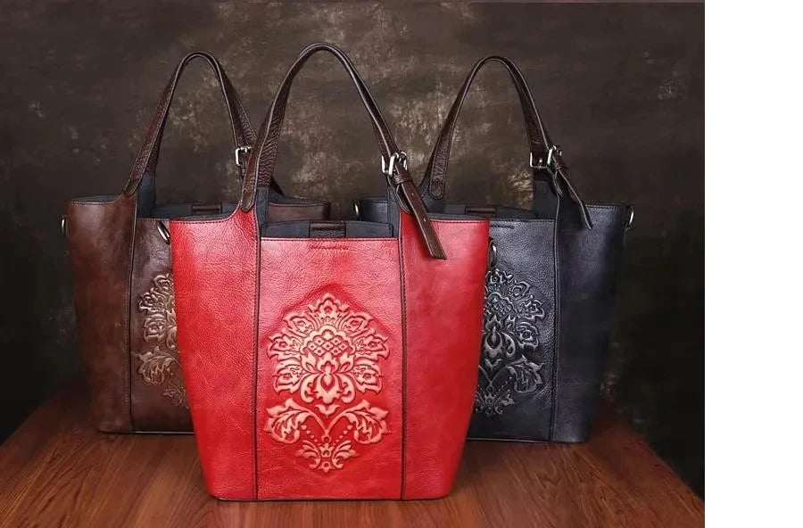 Mala Bucket Aurora Vintage – Em Couro Genuíno Premium