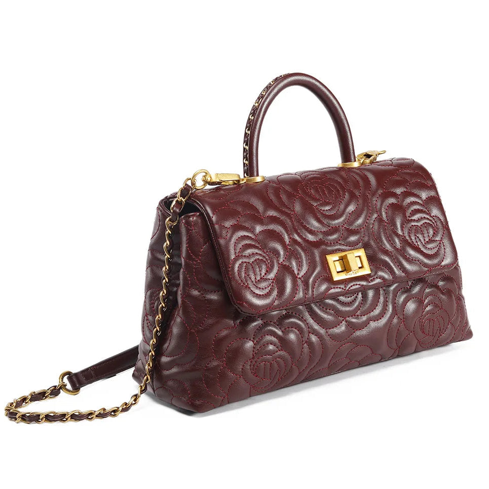 Camelia Elegance – Genuine Leather Bag