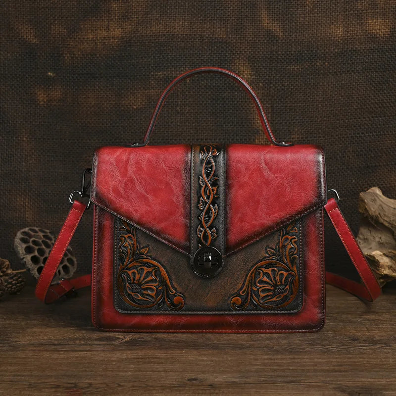 Mala Square Elisa Vintage – Design Floral de Alta Qualidade