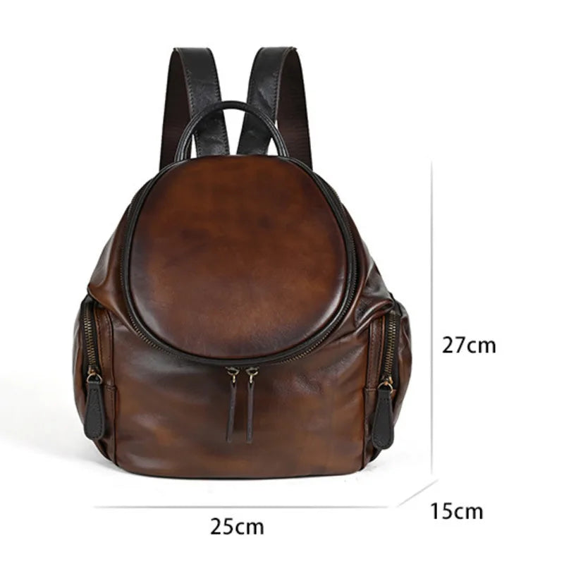 Mochila Clara Vintage – Em Couro Genuíno Premium