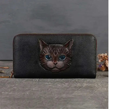 Carteira Gato Luna Vintage – Em Couro Genuíno Premium