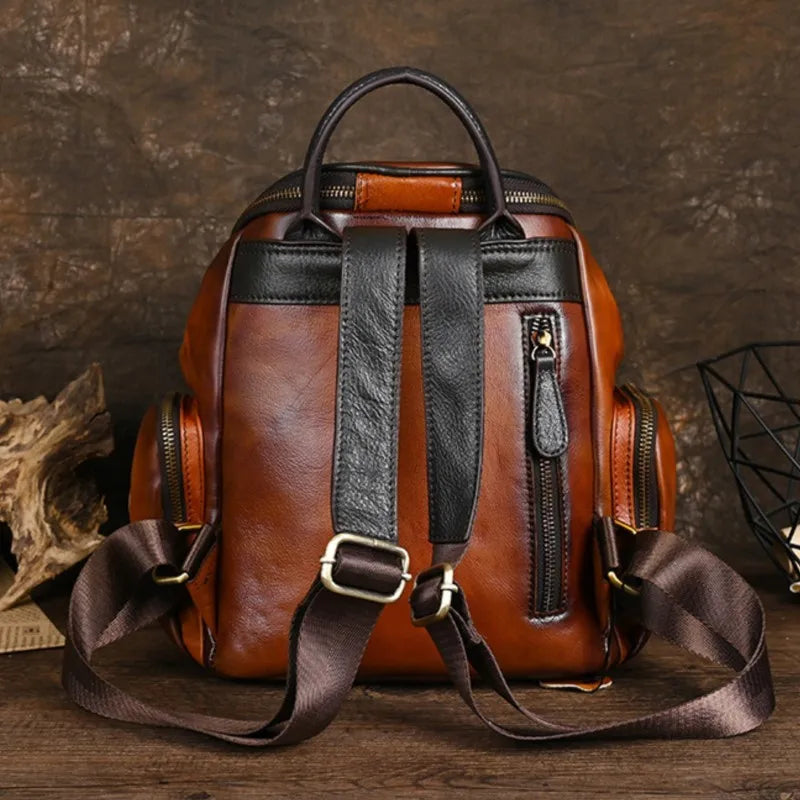 Mochila Clara Vintage – Em Couro Genuíno Premium