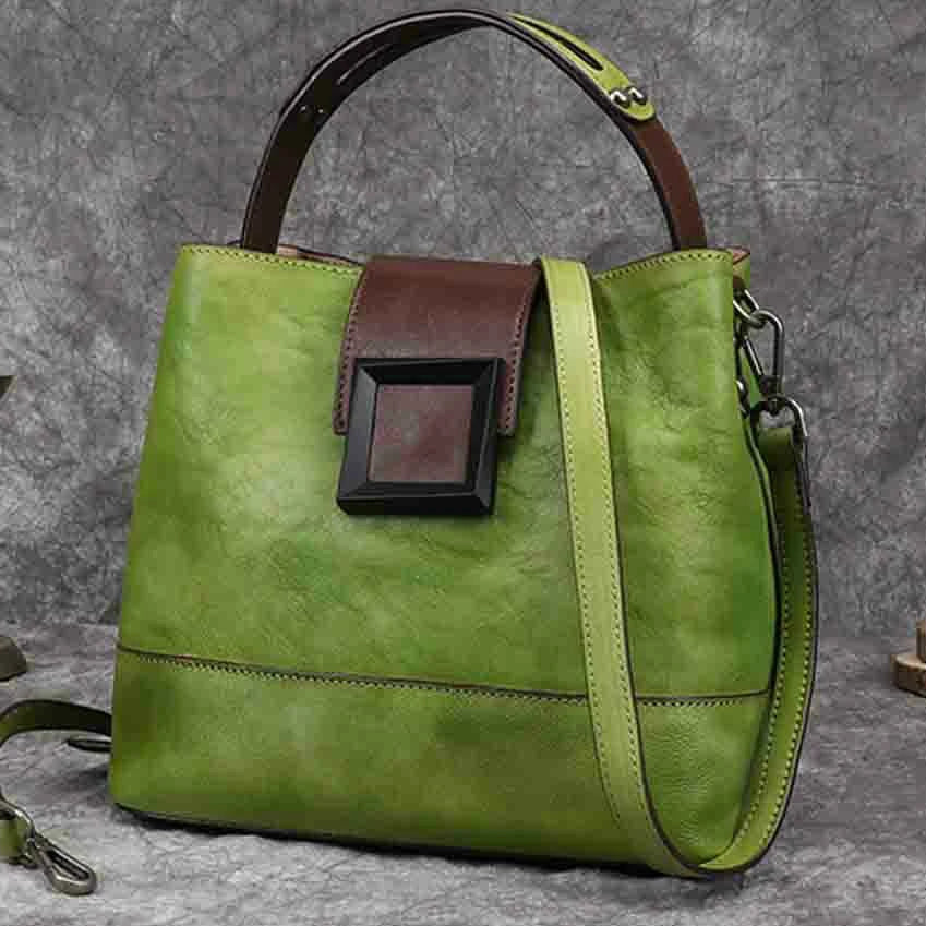 Bolsa Bucket Helena Vintage – Em Couro Genuíno Premium