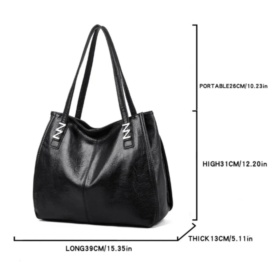 Bolsa Feminina Grande de Couro PU Macio Luxo Elegante
