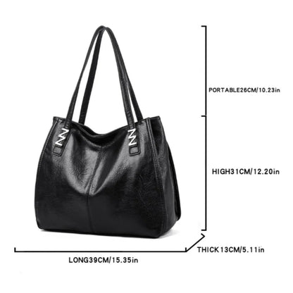 Bolsa Feminina Grande de Couro PU Macio Luxo Elegante