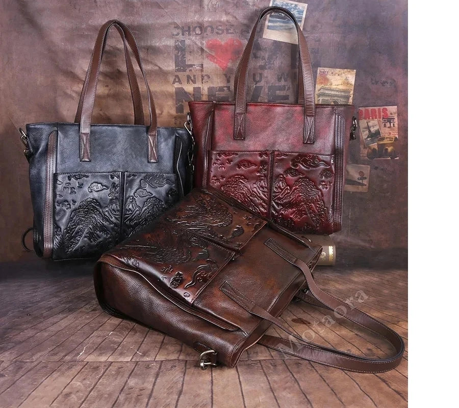 Mala Tote Victoria Vintage – Em Couro Genuíno Premium