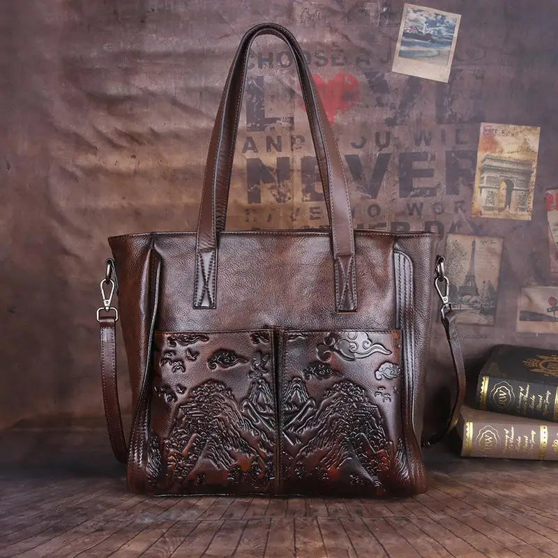 Mala Tote Victoria Vintage – Em Couro Genuíno Premium