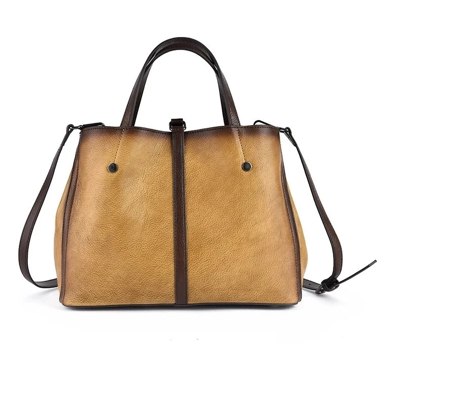 Mala Bucket Aurora Vintage – Em Couro Genuíno Premium