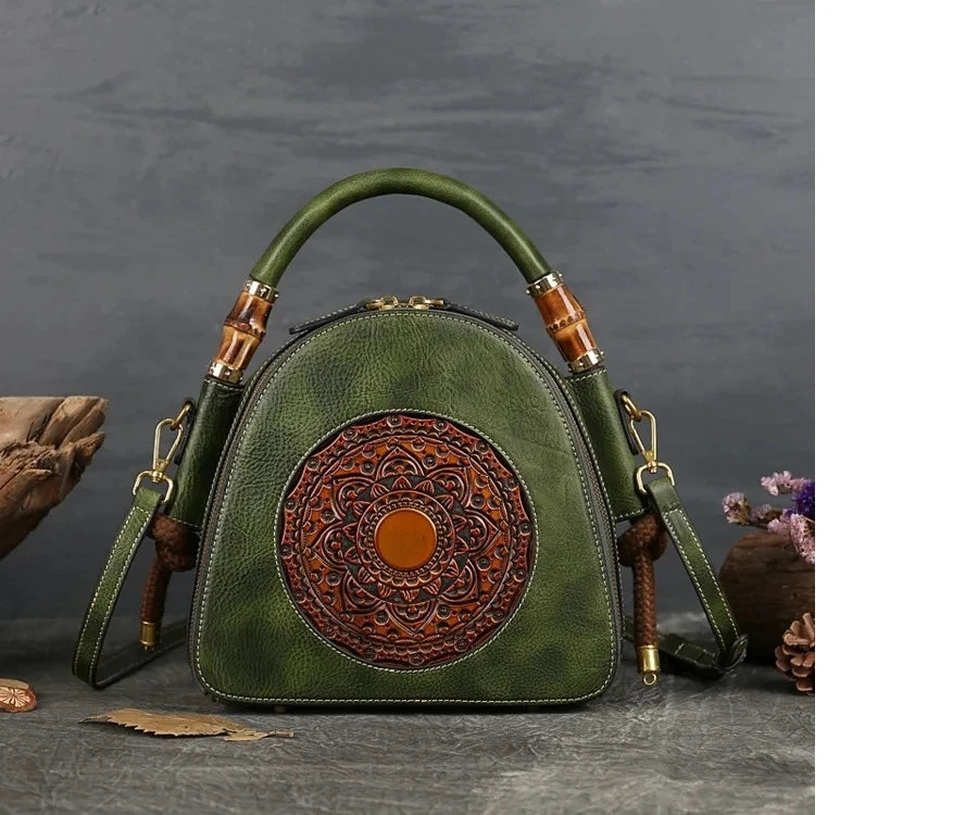 Mala Shell Oriental Mei Vintage – Em Couro Genuíno Premium