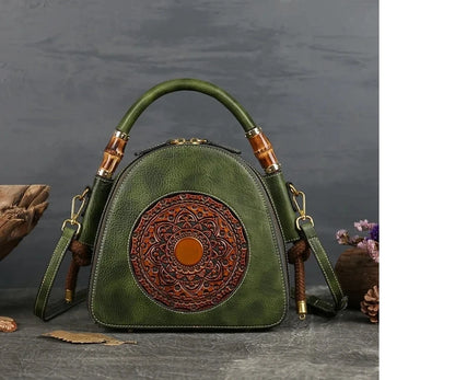 Mala Shell Oriental Mei Vintage – Em Couro Genuíno Premium