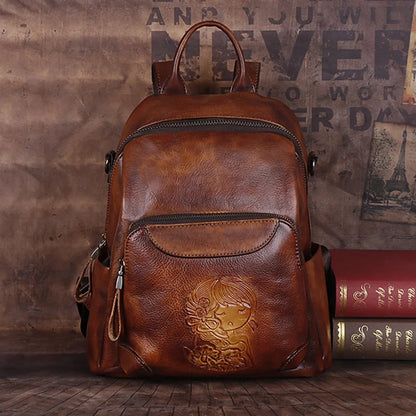 Mochila Vintage Laura – Em Couro Genuíno Premium