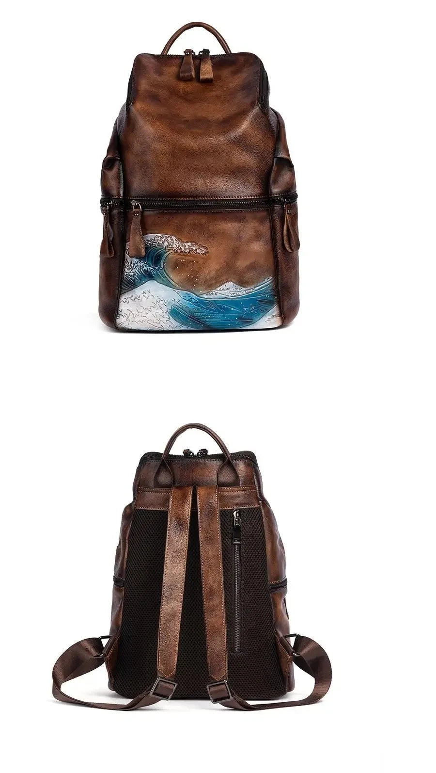 Mochila Everest Vintage – Em Couro Genuíno Artesanal