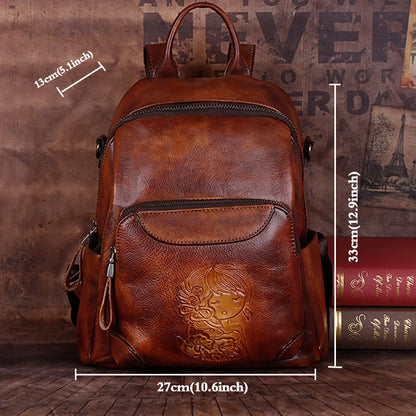 Mochila Vintage Laura – Em Couro Genuíno Premium