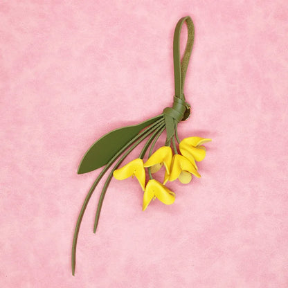 Pendentif sac à main fleuri en cuir PU, marque originale, design exquis, fait main, pendentif fleur artificielle osmanthus tulipe porte-clés