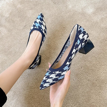 Monika - Very Elegant and Comfortable Block Heel Shoe