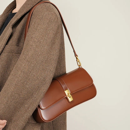 Bolsa Baguete "Clássica Lux Couro Genuíno"